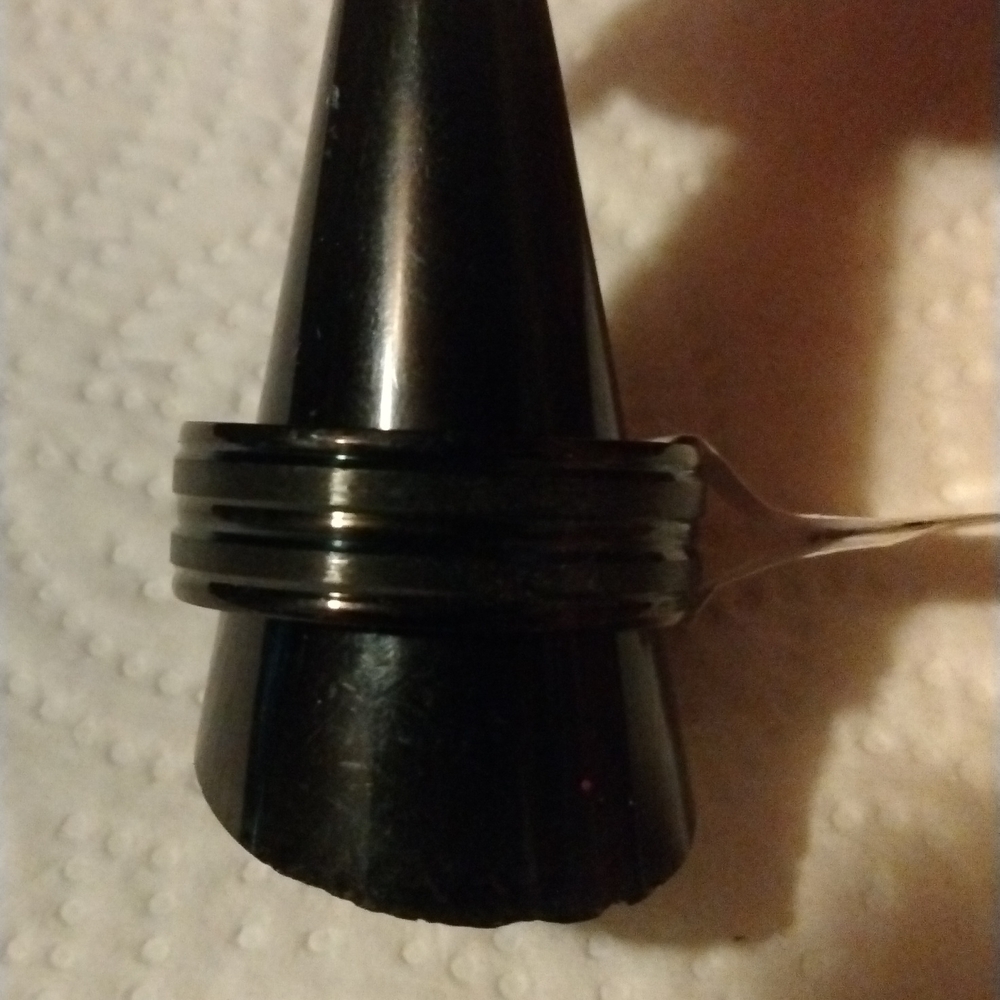 Black steel wedding band ring size 11 nwt (sku 137)